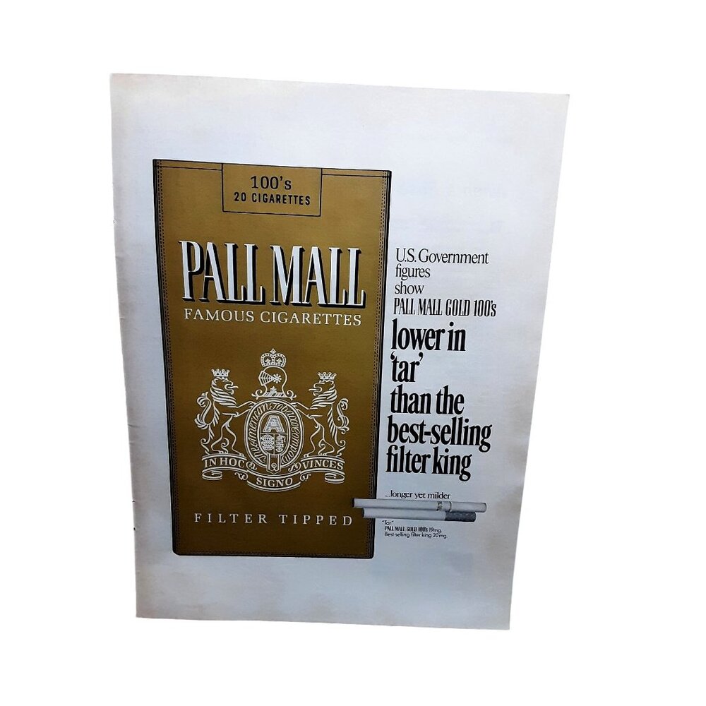 1970 Pall Mall Famous Cigarettes Vintage Print Ad